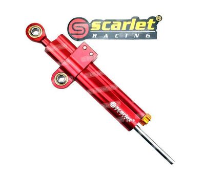 Steering Damper + Breket New CNC Merah Scarlet